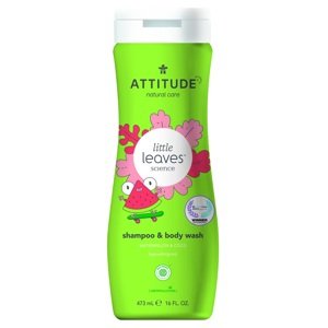 Dětské tělové mýdlo a šampon (2 v 1) ATTITUDE Little leaves s vůní melounu a kokosu 473 ml