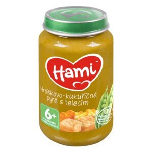 Hami Hráškovo kukuřičné pyré s telecím masem 6+ 200 g