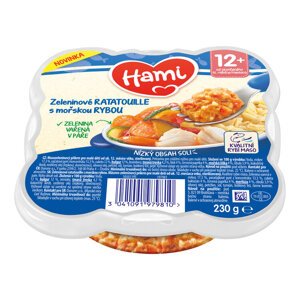 HAMI Talířek masozeleninový Zeleninové ratatouille s mořskou rybou 230g, 12+