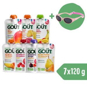 Good Gout BIO Ovocný 7pack + Dodie Sluneční brýle (0 - 18 měs.), růžové
