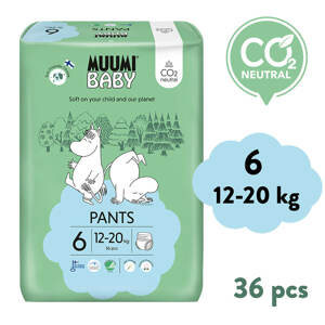 Muumi Baby Pants 6 Junior 12-20 kg (36 ks), kalhotkové eko pleny
